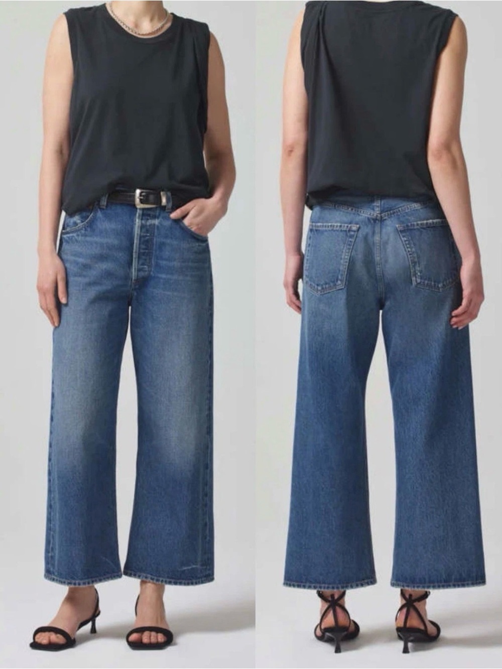NWT Citizens of Humanity Gaucho Wide Leg Crop Jeans 30 Oasis Medium Wash Denim